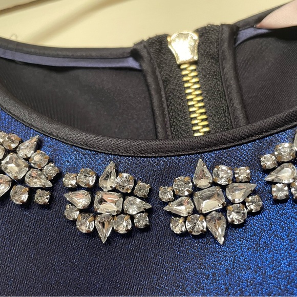 Ted baker sleeveless dress royal blue metallic size 3 - Picture 8 of 10